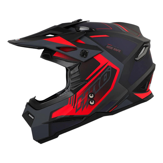 Casco Hro-mx03 Proop Negro Mate Rojo