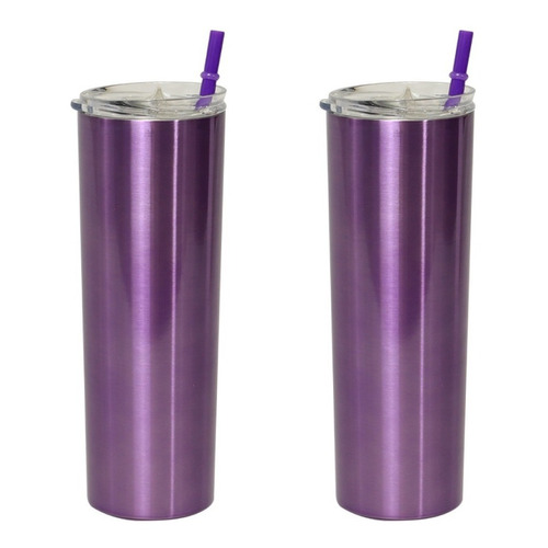 2 Termos Vaso Para Bebidas De 20oz  Acero Inoxidable Color Morado