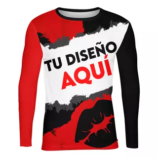 Playera Sublimada Full Print Personalizada Manga Larga