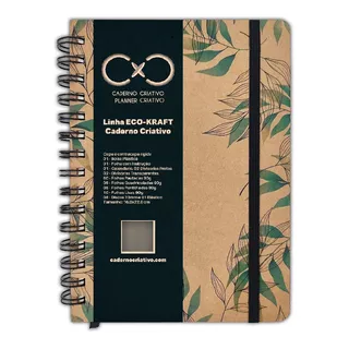 Caderno Criativo  Eco Kraft Leaves Grande Wire-o A4