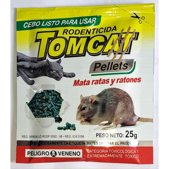 Tomcat pellets veneno ratas y ratones 25gr