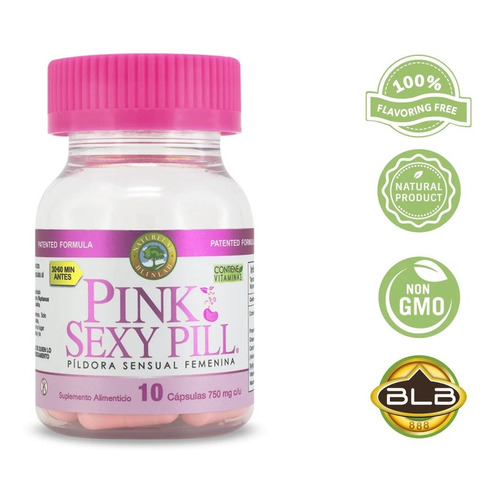 Pink Sexy Pill- 10 Tabletas 750mg Fórmula Femenina Blinlab Sabor Sin Sabor