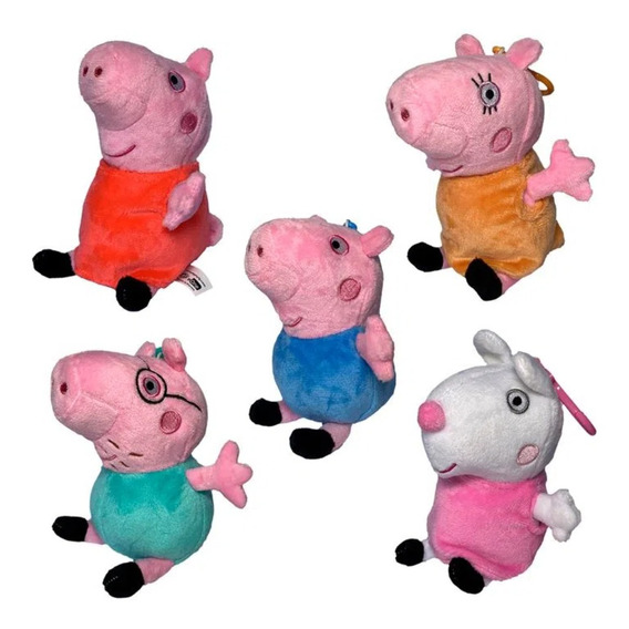 Pack 4 Peluches Peppa Pig Con Clip Surtidos