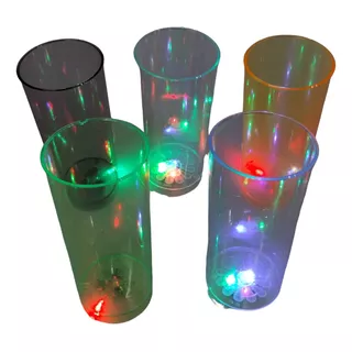 100 Vasos Trago Largo Luminosos Led Cotillon Evento  Combo