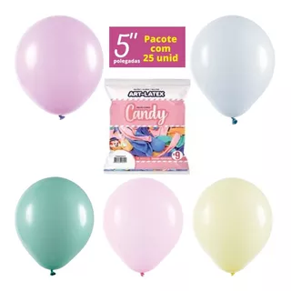 Balão Redondo 5 Polegadas Candy 25 Uni Artlatex - Inspire