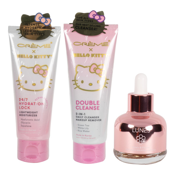 Set Limpieza Facial Hello Kitty + Sérum Miel Flores Kbeauty 