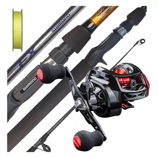 Combo Baitcast Profesional Reel Amberjack Caña Shimano Multi