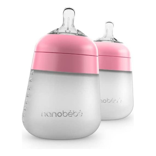 Nano Bebé Biberones Silicona 9oz Set 2 Color Rosa Liso