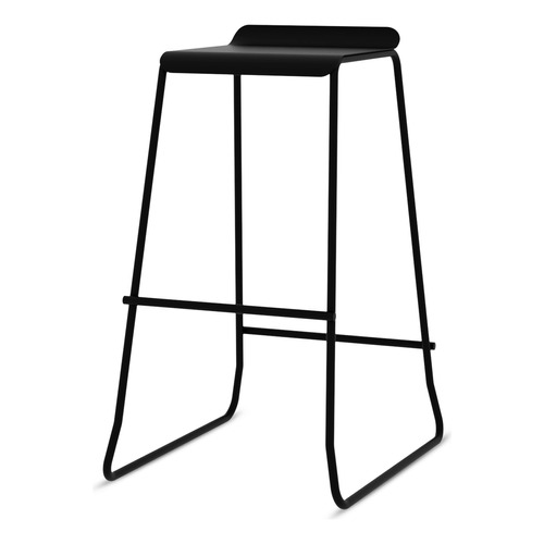 Silla Alta Banqueta Taburete Cromado Para Desayunador O Barra Color Negro Dielfe