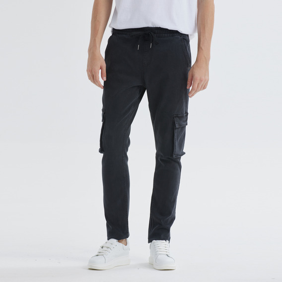 Jeans Hombre Cargo Jogger Negro Fashion's Park