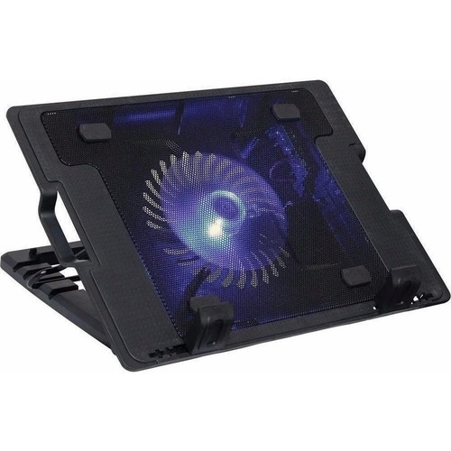 Bandeja Fan Cooler Notebook Laptop Hasta 17 Ajusta Inc Color Negro Color del LED Azul