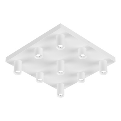 Plafon 9 Luces Led Nachos2 Blanco Base Cuadrada 20389 Rd