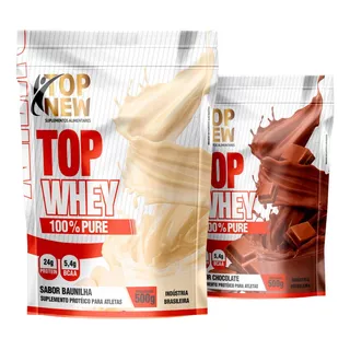 Topnew  Whey 100% Pure 500g Sabor Chocolae E Baunilha 