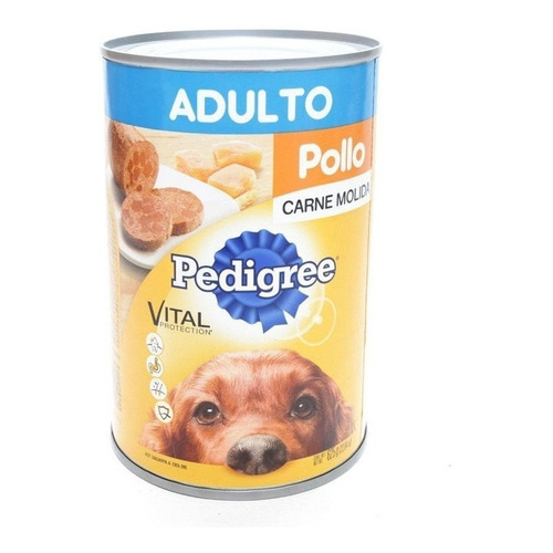 12 Latas De Pedigree Pollo (molida) 625 Grs C/u Perro Adulto