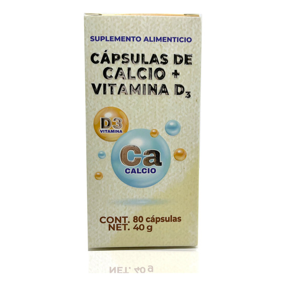 Calcio Vitamina D3 80 Cápsulas Herbolaria Saludable