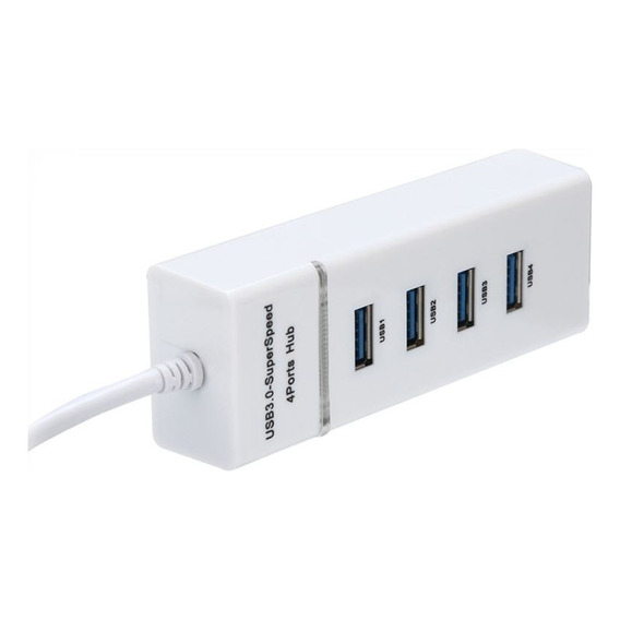 Hub Usb 3.0 4 Port En 1 Color Blanco