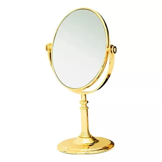 Espelho De Mesa Oval Dupla Face Aumento 5x P/ Maquiagem 