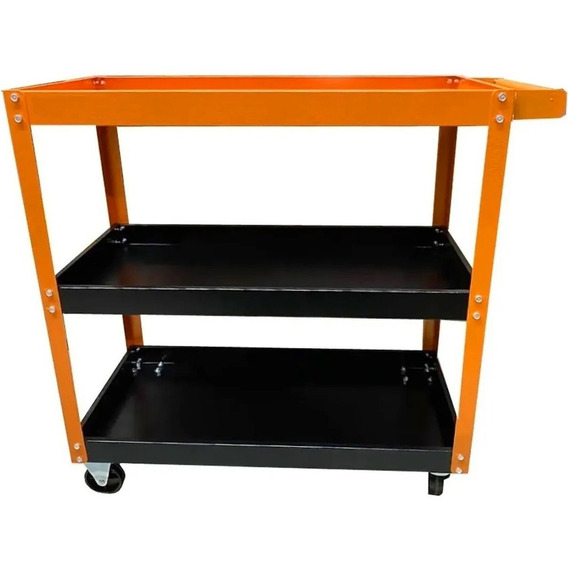 Caja De Herramientas Lüsqtoff - Gabinete 3 Estantes + Ruedas Color Naranja