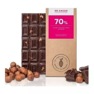 Chocolate Natural Dr Cacao 70% Cacao Con Avellanas 80gr