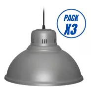Pack X3 Lampara Colgante Galponera Industrial 40 Cm