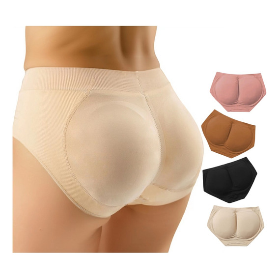 4pzs Panty Fajas Levanta Glúteos Con Relleno Calzón Mujer