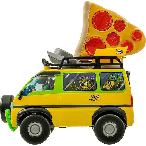 Tortugas Ninja Camioneta Pizza Blaster Radio Control - 71038 Color Amarillo y Verde