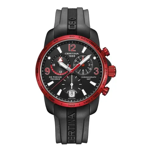 Reloj Certina Ds-4 Cuarzo Esfera Plata Hombre Boleta Color De La Correa  Negro Color Del Bisel Plateado Color Del Fondo Plateado