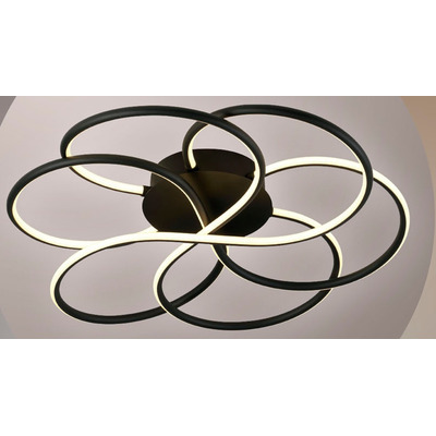 Plafon Araña Led Diseño Moderno Negro L9388n 50cm Mks 