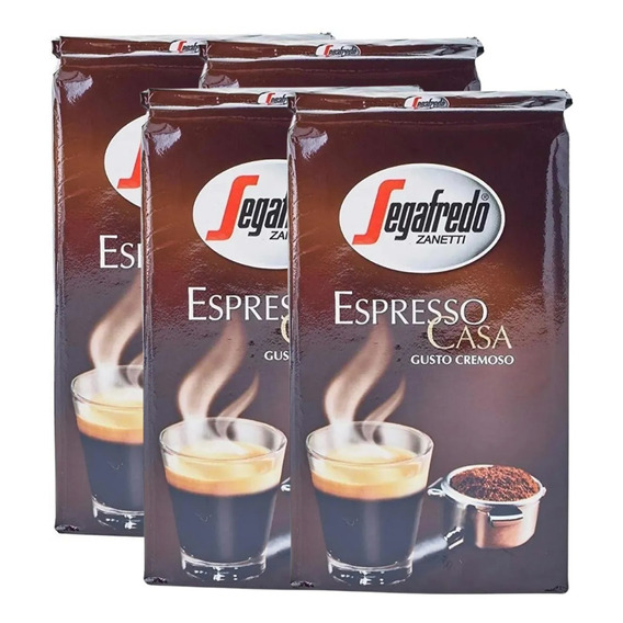 Cafe Molido Espresso Casa Segafredo Zanetti 250 G. Pack X4
