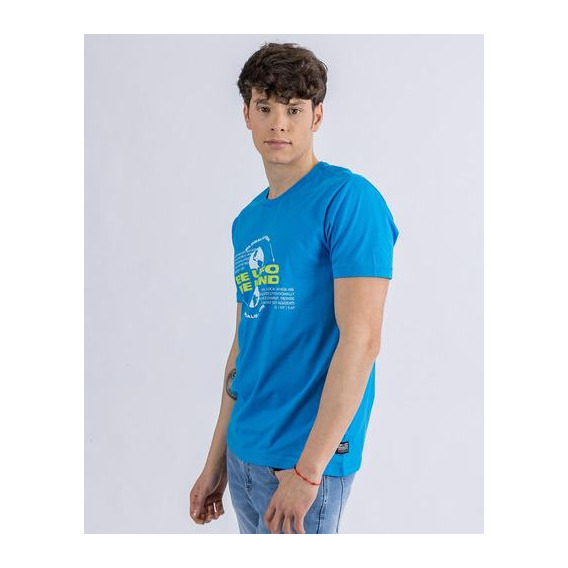 T-shirt En Algodon Estampada Para Hombre Ufo Kind Azul