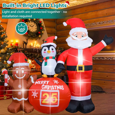 Inflable De Navidad Decor Navidenos Santa Claus Luz Led 2.2m