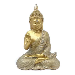 Buda Decorativo Resina Sabedoria Hindu Meditação Monge