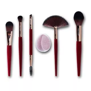 Kit De Pincéis Velvet Vermelho Macrilan