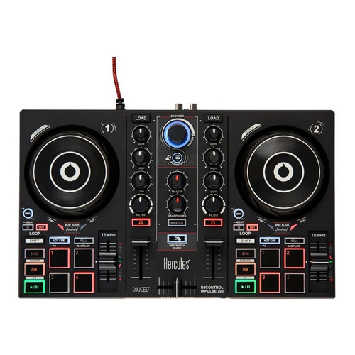 Controlador DJ Hercules DJControl Inpulse 200 negro de 4 canales