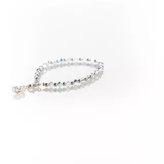 Pulsera De Plata Con Cristal De Sw Blanca