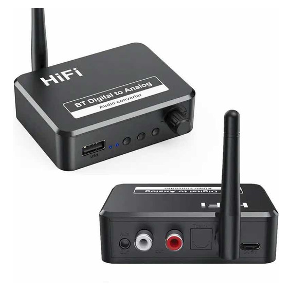 Receptor Bluetooth Con Antena Full Alcance Rca Óptico Aux3.5