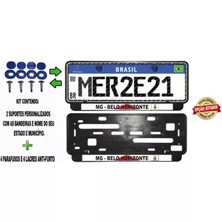 Suporte Placa Carro Belo Horizonte - Mg Personal Kit 2 Sup