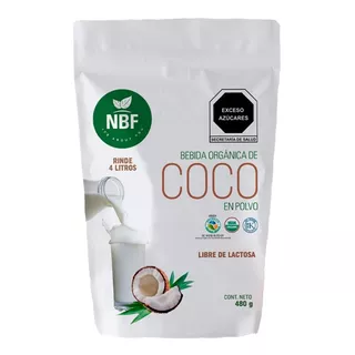 Bebida De Coco En Polvo 480g 100% Organica Libre De Lactosa