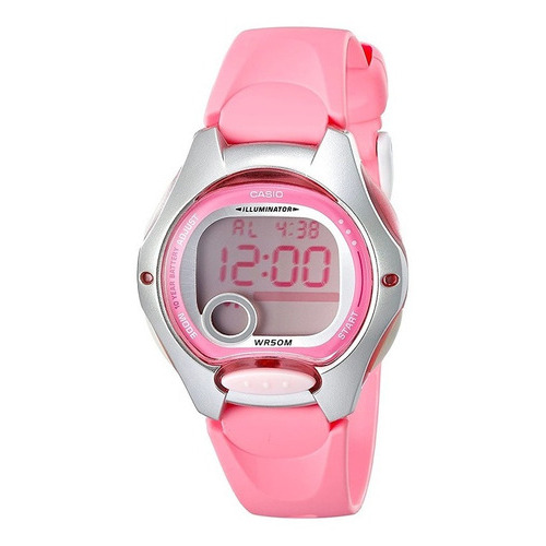 Reloj Mujer Casio Lw-200-4b Rosado Digital / Color Del Fondo Negro Color De La Correa Rosa