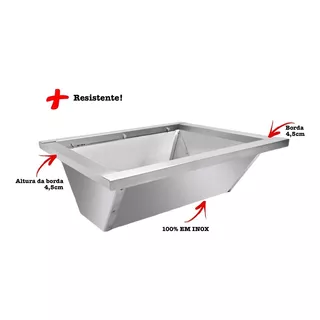 Braseiro De Embutir Em Inox Para Churrasqueiras 71 X 50 Cm