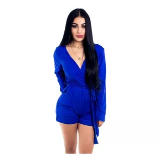 Palazzo Dama Jumper Jumpsuit Short En Manga Larga Mujer 