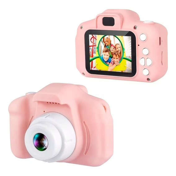 Camara Digital Hd Mini Recargable Niños Niñas + Juegos 32gb Color Rosa
