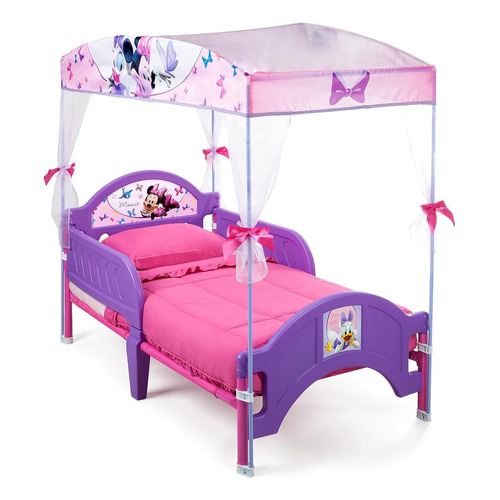 Delta Children cama cuna con toldo Minnie Mouse color rosa