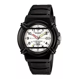 Reloj De Cuarzo De Resina Negro Casio Mens Hda600b7bv Con Es