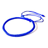 Pulsera De Cuerda Tibetana Azul De Suerte Protección Fortuna