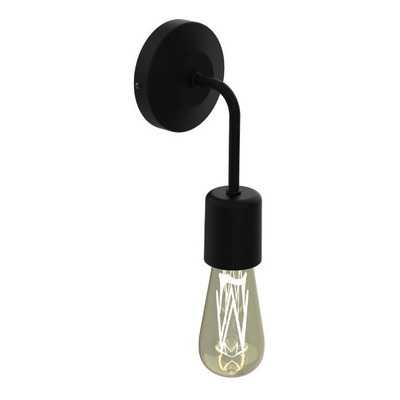 Aplique De Pared Vintage 1 Negro Apto Led E-27 Deco Moderno