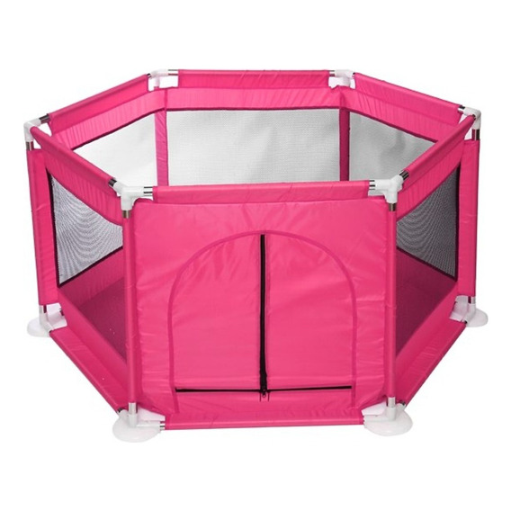 Corralito Bebe Corral Plegable C/puerta Ybwl Color Rosa Chicle