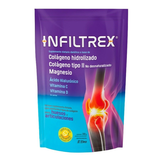 Infiltrex Colágeno Polvo Suplemento Huesos Y Articulaciones Sabor Limón