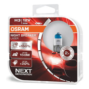 Par Lâmpada H3 Osram Night Breaker Laser Original 150% +luz