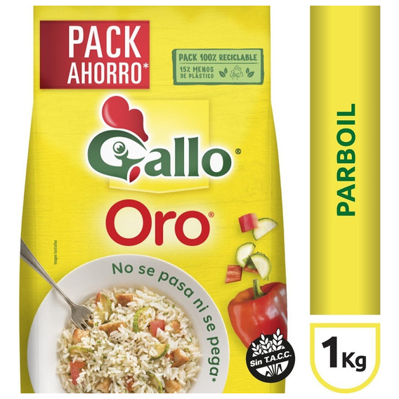 Arroz Parboil Gallo Oro 1kg No Se Pasa Ni Se Pega